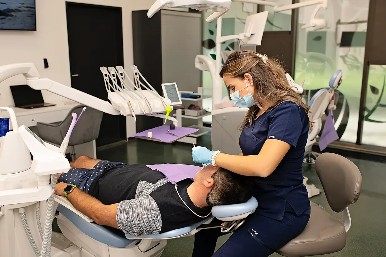 Pacient počas diagnostiky chrupu